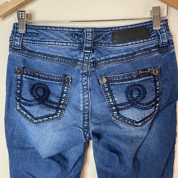 Seven7 Womens Low Cut Boot Cut Long Denim Shorts Size 2 - Picture 6 of 12